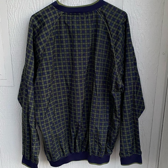 Catalina Nylon Navy Blue and Olive Green Plaid Vintage Windbreaker Size Large - Picture 13 of 17